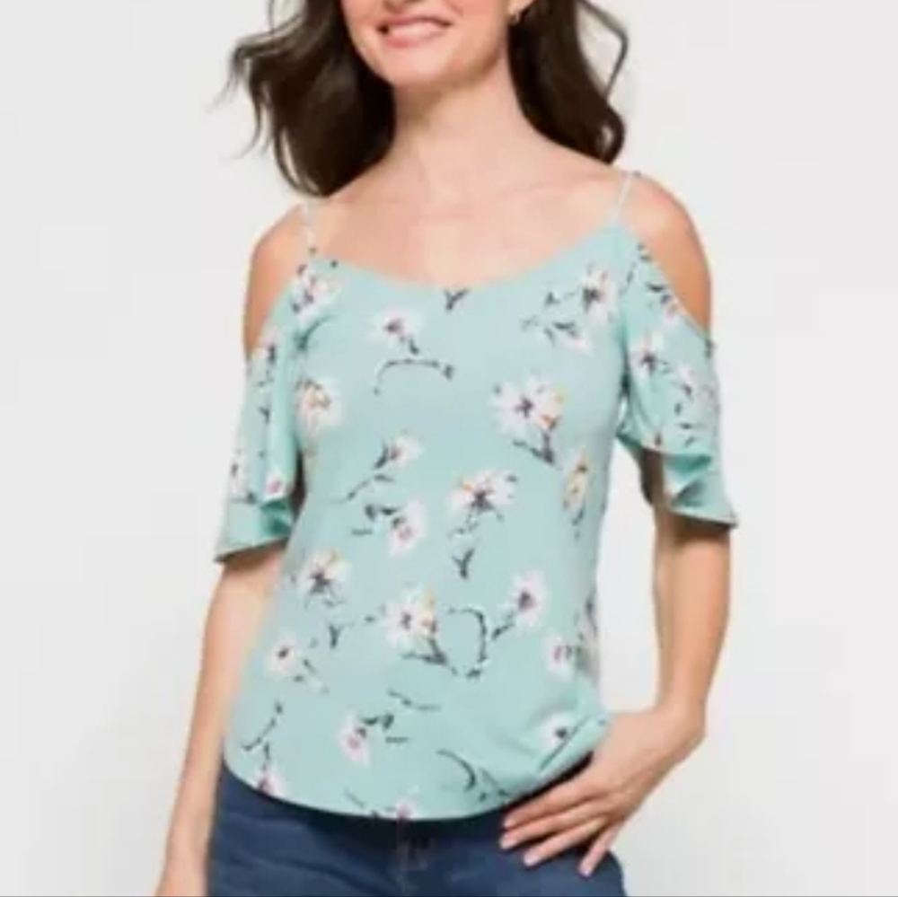 Kaleigh Women's Cold Shoulder Floral Print Women's Top